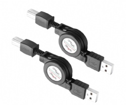 Retractable USB Printer Cable for Printer/Scanner and Other PC Peripherals 70CM/2.3FT USB A 2.0 Male to B Male Scanner Cord