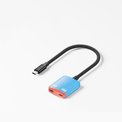 USB C Splitter 1 in 2 Out Male to Female Audio Dongle Cable with 60W Fast Charging for iPhone 16/15, Samsung Galaxy S25/S24/S23