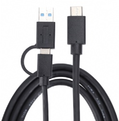 USB 3.0 A Male to USB C female adapter +USB C male to USB C male splitter cable 1m