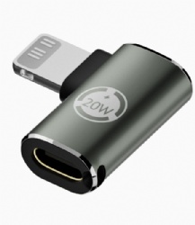 20W USB C female to L shape Lighting male adapter