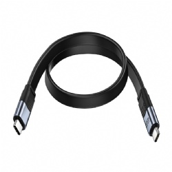 USB4 Flat Type-C to Type-C Cable, 40Gbps High-Speed Data Transfer, 240W PD Fast Charging, 8K@60Hz Video Output, E-Marker Chip, Compatible with Thunderbolt 4, Aluminum Shell, TPE Flexible Cord for Laptops, Phones, Monitors
