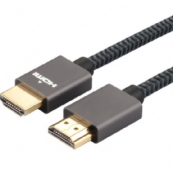 HDMI 2.0 Cable, 4K@60Hz High-Speed Braided HDMI Cord, Aluminum Alloy Shell, Copper Core, Compatible with TV, Monitor, Computer, PS5/PS4, Xbox, Blu-ray Player (Gray/Red/Silver)