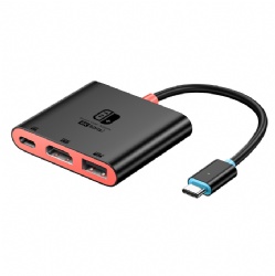 3-in-1 USB-C Multiport Adapter, 4K@60Hz HDMI, USB 3.0, 100W PD Charging, Portable Type-C Docking Station Compatible with Nintendo Switch, MacBook, Laptops, Phones