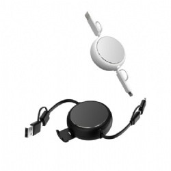 2-in-1 Retractable Charging Cable with Stand | Multi-Device Fast Charge & Data Sync