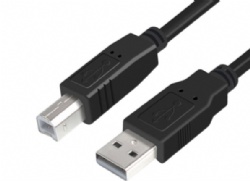 1.5M USB 2.0 Printer Cable, High-Speed USB A to B Male Square Cord for HP Canon Epson Printer Scanner, External Hard Drive, Black