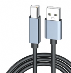 USB 2.0 Printer Cable Aluminum Shell, USB A to USB B Cable for Printer, Scanner, and Other Square Port Devices – Full Copper Wire, High Speed Data Transfer, 1.5m (Black) – OEM Customizable