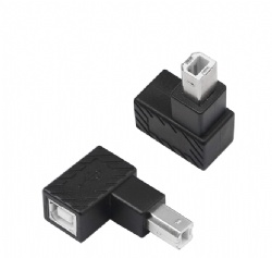 USB 2.0 Type-B Printer Adapter, 2 Pack 90 Degrees USB 2.0 B Male to Type-B Female Printer Adapter， for Printer, Scanner, Mobile HDD and More（Up Angle）