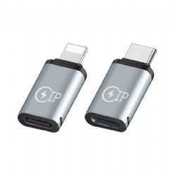  USB C to Lightning Adapter, 2-in-1 Charging & Data Transfer Lightning to USB C Adapter, 5V 2.1A Fast Charge Type C Male to Lightning Female Converter for iPhone/iPad & USB C Phones, Compatible with All iOS Versions, Aluminum Alloy with Lanyard 