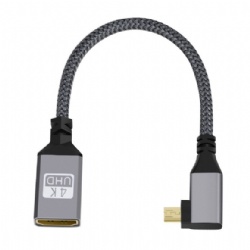 4K 60Hz Micro HDMI to HDMI Extension Cable Male to Female Right Angle Converter for Camera, Tablet & Smartphone
