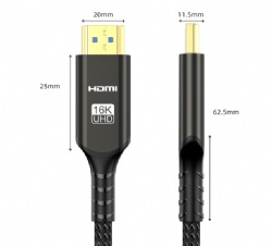 HDMI 2.2 Cable 16K@60Hz, 8K@240Hz, 4K@480Hz, 96Gbps Ultra High Speed HDMI Cable, Gaming HDMI Cord for PC, Monitor, Graphics Card, TV, PS5, Xbox, Gold-Plated Connector, Braided HDMI Wire