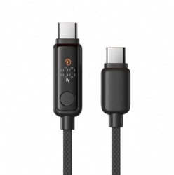 100W Smart Digital Display Type-C Cable 1.2M Nylon Braided Fast Charging Data Cable for Phone Tablet Laptop