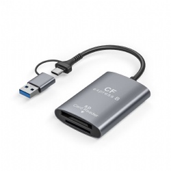 CFexpress 2-in-1 Card Reader, 10Gbps High Speed, CFexpress Type A/Type B + SD Card Reader, Dual Interface USB 3.2 Gen 2 Type‑C/USB, for DSLR Camera, Laptop, iPhone 15, Android, Plug and Play