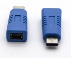  USB C to Mini USB Adapter, Type C Female to Mini USB 2.0 Male Converter, USB-IF Certified, 480Mbps Data Sync & Charging Connector for GoPro Hero 3+, MP3 Player, Dash Cam, Digital Camera, GPS Receiver