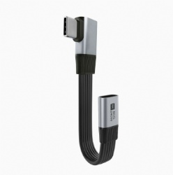 USB4 Flat Type-C Extension Cable, 80Gbps High-Speed Data Transfer, 240W PD 3.1 Fast Charging, 8K@60Hz UHD Video, E-Marker Chip, TPE Flexible Cable, Compatible with Thunderbolt 3/4, Laptops, External SSDs, and All Type-C Devices