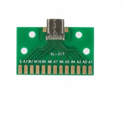  USB 3.1 Type-C Female Test Board, Full Pinout Breakout PCB Connector for Signal Testing, Soldering, and Development Debugging 