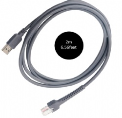 Industrial Grade 2m TPU Barcode Scanner Cable USB to RJ45/RJ50 Replacement Cord for Symbol Zebra Honeywell Motorola Scanners - Customizable Length & Pinout