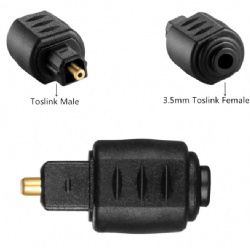 Mini 3.5mm to TOSLINK Optical Audio Adapter, SPDIF Digital Converter (Female to Male), Premium PMMA Core for Soundbars, Laptops, Gaming Consoles & Home Theater Receivers