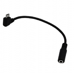 90 Degree Micro USB to 3.5mm Female Audio Adapter Cable, Right Angle V8 Android to 1/8