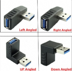USB 3.0 Angled Adapter, USB 3.0 AM to AF Converter, 90 Degree USB Extension, SuperSpeed USB Wholesale, Electronic Components, Computer Peripherals.