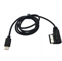 AMI MDI to USB-C Adapter Cable for Audi & VW, Integrated Car Audio & Charging Cord Compatible with Audi A3 A4 A6 Q5 Q7 & VW Tiguan GTI Golf CC, Fits MacBook, Chromebook, Type-C Phones/Tablets