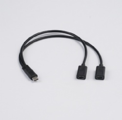 USB C Splitter Cable, Type C Male to Dual USB-C Female Power Hub, 3A/15W Fast Charging Y-Cord for Phones, Tablets, Solar Panels, Toys and Small Appliances (30cm/1FT, Note: Power Only, No Data)