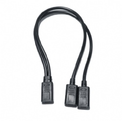 USB C Female to Dual USB C Female Splitter Cable, Type-C 1-to-2 Power Extension Hub, 3A/15W Heavy-Duty Charging Y-Cord for Solar Panels, Smart Toys, and DIY Electronics (30cm/1FT, Note: Power Only)