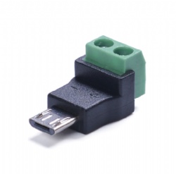 Solderless USB C / Micro USB to 2-Pin Screw Terminal Block Adapter, 3A High Current 5V Power Breakout Connector for DIY Projects, Testing, and Small Appliances (Straight & OTG Models Available)