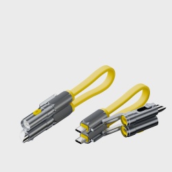 Multifunctional 4-in-1 240W PD 3.1 USB-C to USB-C Fast Charging Cable | EDC Outdoor Tool with Lighter, Box Cutter & Magnetic Design