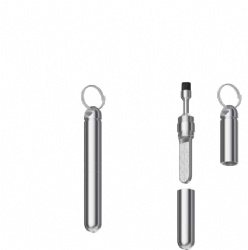 4-in-1 Aluminum Alloy Phone SIM Card Eject Pin Tool, Earbud Cleaning Pen Kit with Port Dust Brush and Nail File, Multi-functional Phone Accessory
