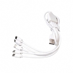 5 in 1 Multi USB C Charging Cable, PD Fast Charger Cord Multiple Charging Station for Android, Tablets, Laptops - 3.3ft Black/White