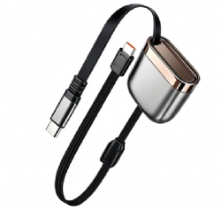 PD 3.1 240W Retractable USB C to USB C Cable with E-Marker Chip One-Way Pull Portable Hyper-Fast Charging Cord for iPhone 15 16 17 MacBook Laptop