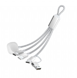 Wholesale Portable 5-in-1 / 3-in-1 Magnetic Keychain Charging Cable for iPhone, Android, and USB-C Devices.