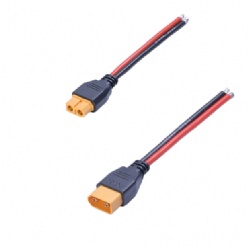 14AWG 20A High Current XT60 Male/Female Single Side Double Parallel Silicone Cable, 200℃ Heat Resistant DIY Battery Connector Wire for Drone RC Model Industrial Equipment
