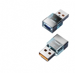 USB C to USB Adapter, Type-C Male to USB A 3.0 Female OTG Converter, 10Gbps 2-in-1 Data Transfer & Charging, Transparent Shell for iPhone 15/16, iPad, Samsung Galaxy, MacBook, Laptop, Flash Drive, Mouse, Keyboard