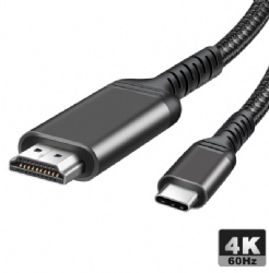 USB C to HDMI Adapter Cable 2m, Type-C Male to HDMI Female 4K@60Hz Cord, DP Alt Mode, for MacBook, iPad Pro, Surface, Chromebook, Laptop to Monitor, TV, Projector