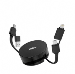 4-in-1 Retractable 100W USB-C Multi Charging Cable — English Listing Package