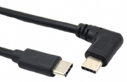 USB C to USB C Cable Right Angle, 3A Fast Charging Type C Cord with Data Sync, PVC Jacket Pure Copper Core Angled Phone Charger Cable for Samsung Galaxy, iPhone 15 16, iPad, Pixel, Huawei, Android, Gaming, Car