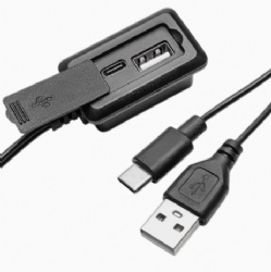 2 in 1 USB C Backpack Charging Cable, USB A and Type C Male to Female Extension Cord with Flip Dust Cover, 50cm External Charger Port Passthrough Cable for Backpack Laptop Bag Suitcase Travel