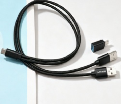 2-in-1 CarPlay AI Box Data & Power Cable, USB-C to USB-A Auxiliary Charging Cord 0.5m, Solves Insufficient Power Supply for Android Auto Box