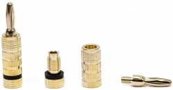 Gold Plated Speaker Banana Plugs – 5 Pairs – Closed Screw Type, For Speaker Wire, Home Theater, Wall Plates And More