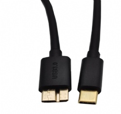 1m black USB 3.0 Micro B male to USB 3.0 Type C power charge data otg cable