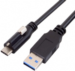 USB 3.1 Type-C Locking Connector to Standard USB3.0 Data Cable 1.2m with Panel Mount Screw