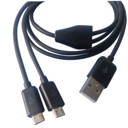 2*micro usb 5pin male to USB 2.0 A male power charge cable