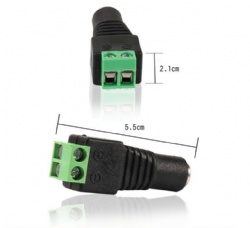 DC5.5*2.1mm Power Jack Adapter for Led Strip CCTV Security Camera Cable Wire Ends Plug Barrel Adapter