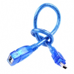 30cm blue color Mini usb 5pin male to USB 2.0 A female OTG data transfer power charge cable adapter